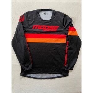 Moose Racing Mens Large Sahara Jersey Black Red Orange Motocross Mesh MX Top